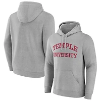 Men's Gray Temple Owls Basic Arch Pullover Hoodie