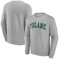 Men's Gray Tulane Green Wave Basic Arch Sweatshirt