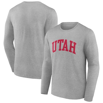 Men's Gray Utah Utes Basic Arch Long Sleeve T-Shirt