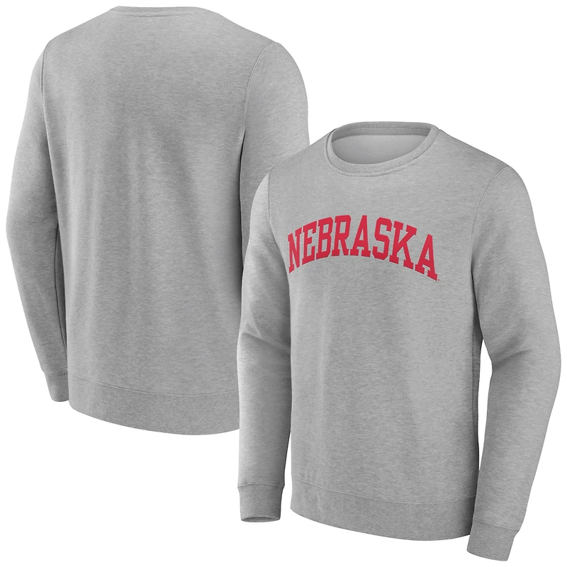 Men's Gray Nebraska Huskers Basic Arch Sweatshirt