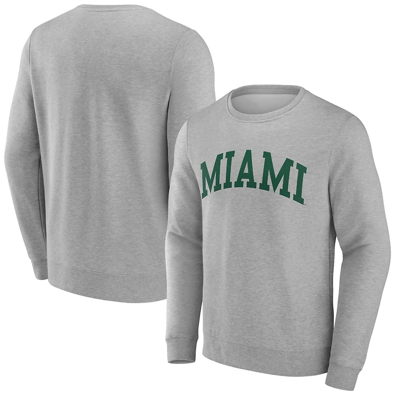 Men's Gray Miami Hurricanes Basic Arch Sweatshirt