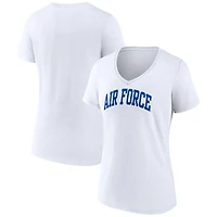 Women's White Air Force Falcons Basic Arch V-Neck T-Shirt