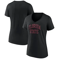 Women's Black Florida State Seminoles Basic Arch V-Neck T-Shirt