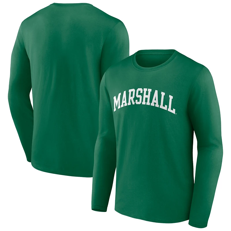 Men's Kelly Green Marshall Thundering Herd Basic Arch Long Sleeve T-Shirt