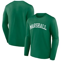 Men's Kelly Green Marshall Thundering Herd Basic Arch Long Sleeve T-Shirt