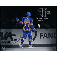 JJ Peterka Buffalo Sabres Autographed 16" x 20" 1st NHL Goal Celebration Photograph with "1st NHL Goal 10/13/22" Inscription