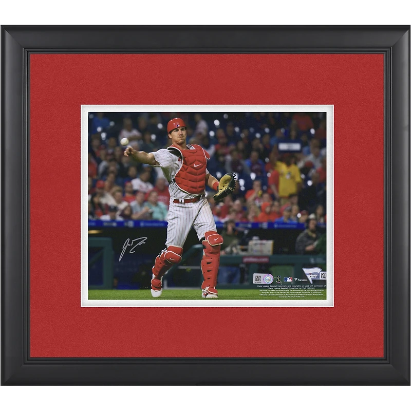 J.T. Realmuto Philadelphia Phillies Autographed Framed 8" x 10" Catching Photograph