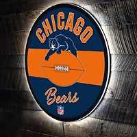 Chicago Bears 23" LED Retro Logo Round Wall Sign