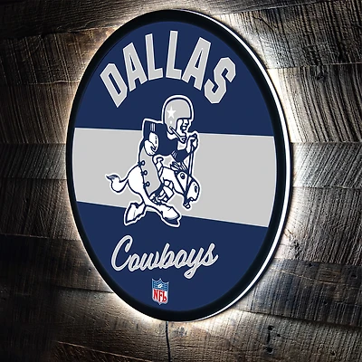 Dallas Cowboys 23" LED Retro Logo Round Wall Sign