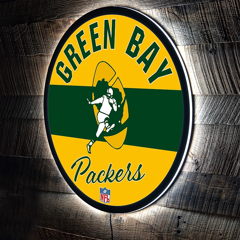Green Bay Packers 23" LED Retro Logo Round Wall Sign