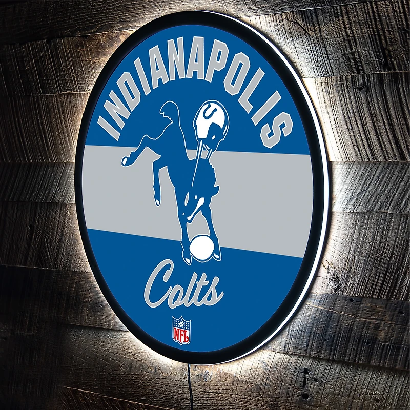 Indianapolis Colts 23" LED Retro Logo Round Wall Sign