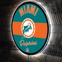 Miami Dolphins 23" LED Retro Logo Round Wall Sign