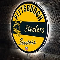 Pittsburgh Steelers 23" LED Retro Logo Round Wall Sign