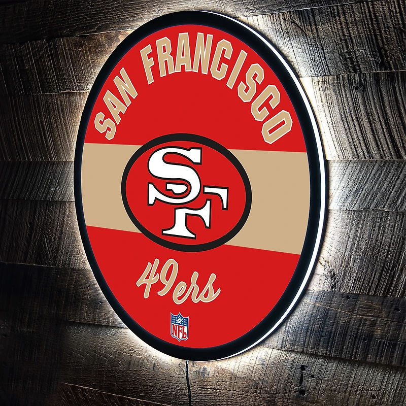 San Francisco 49ers 23" LED Retro Logo Round Wall Sign