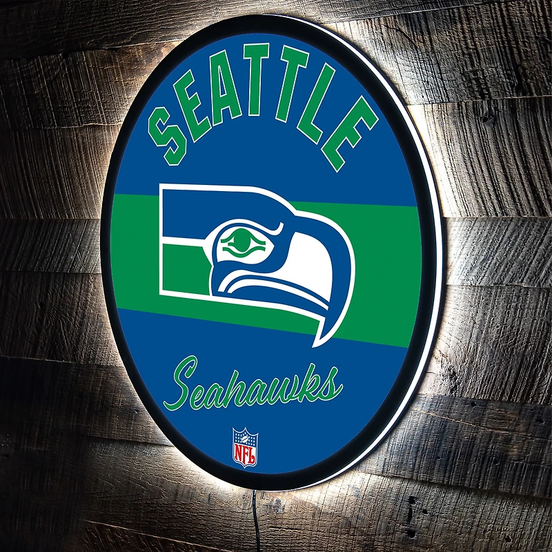 Seattle Seahawks 23" LED Retro Logo Round Wall Sign