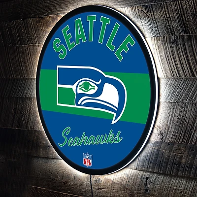 Seattle Seahawks 23" LED Retro Logo Round Wall Sign