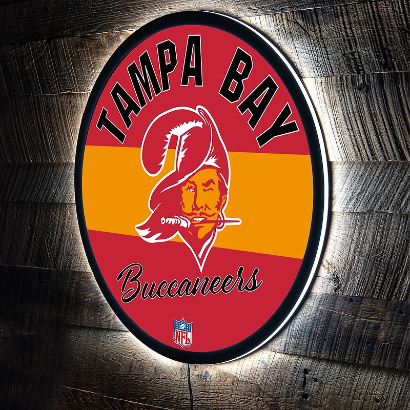 Tampa Bay Buccaneers 23" LED Retro Logo Round Wall Sign
