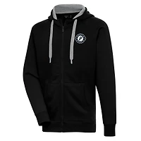 Men's Antigua  Black Austin Spurs Victory Full-Zip Hoodie
