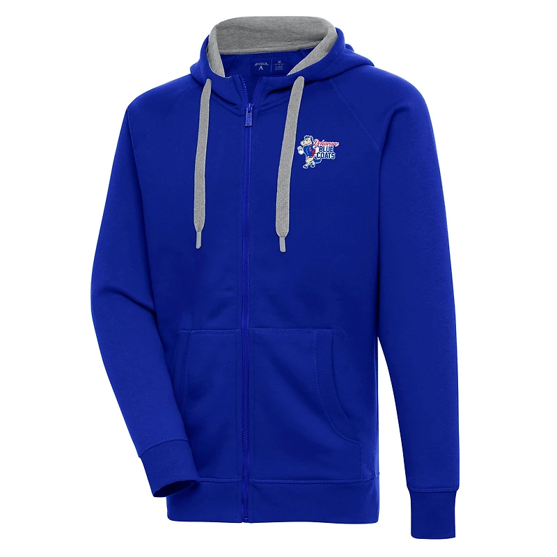 Men's Antigua Blue Delaware Blue Coats Victory Full-Zip Hoodie