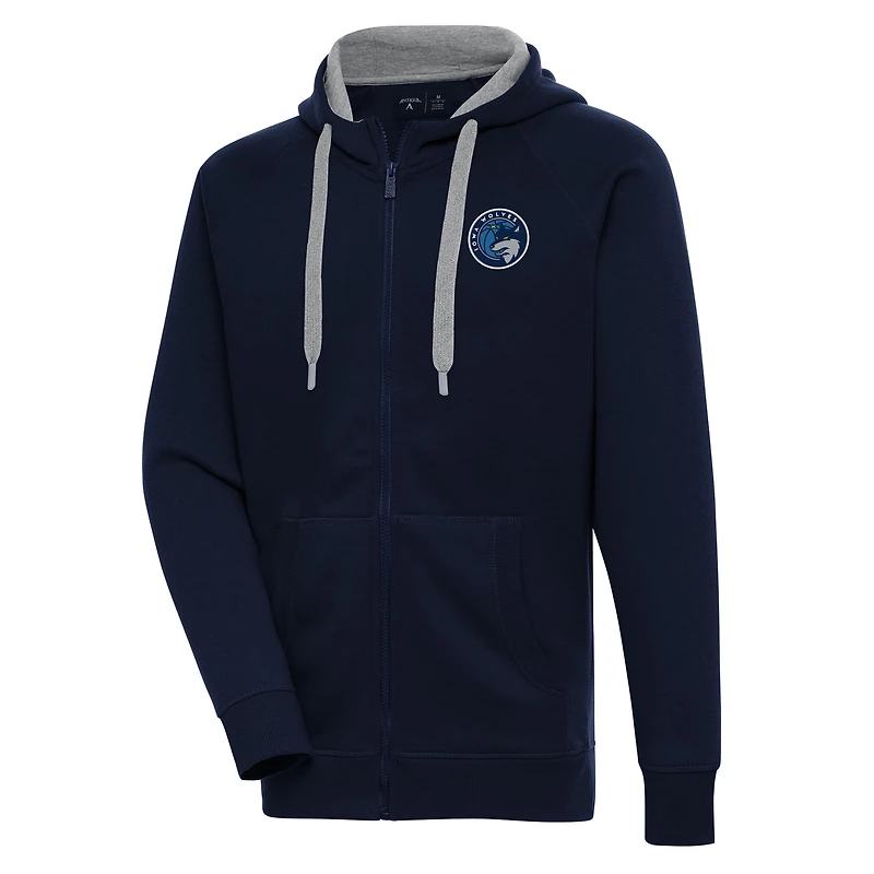 Men's Antigua  Navy Iowa Wolves Victory Full-Zip Hoodie