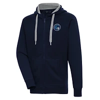Men's Antigua  Navy Iowa Wolves Victory Full-Zip Hoodie