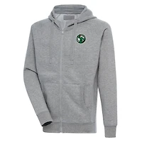 Men's Antigua  Heather Gray Maine Celtics Victory Full-Zip Hoodie