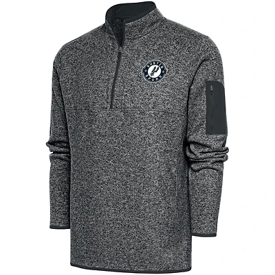 Men's Antigua  Heather Charcoal Austin Spurs Big & Tall Fortune Quarter-Zip Pullover Jacket
