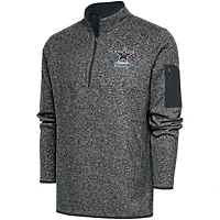 Men's Antigua  Heather Charcoal Birmingham Squadron Big & Tall Fortune Quarter-Zip Pullover Jacket