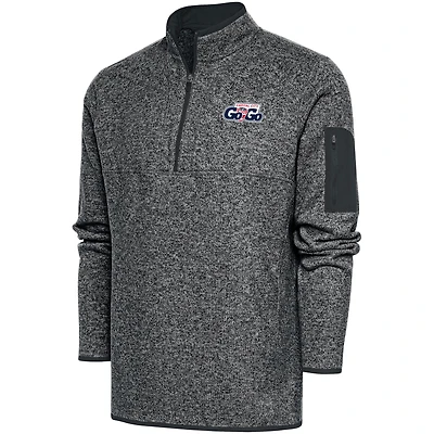 Men's Antigua  Heather Charcoal Capital City Go-Go Big & Tall Fortune Quarter-Zip Pullover Jacket