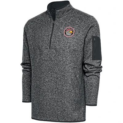 Men's Antigua  Heather Charcoal College Park Skyhawks Big & Tall Fortune Quarter-Zip Pullover Jacket