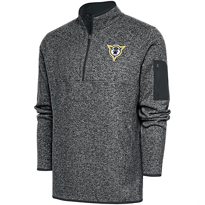 Men's Antigua  Heather Charcoal Fort Wayne Mad Ants Big & Tall Fortune Quarter-Zip Pullover Jacket
