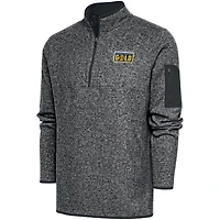 Men's Antigua  Heather Charcoal Grand Rapids Gold Big & Tall Fortune Quarter-Zip Pullover Jacket