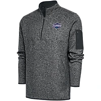 Men's Antigua  Heather Charcoal Greensboro Swarm Big & Tall Fortune Quarter-Zip Pullover Jacket