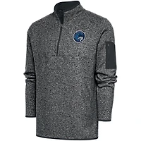 Men's Antigua  Heather Charcoal Iowa Wolves Big & Tall Fortune Quarter-Zip Pullover Jacket