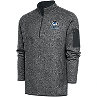 Men's Antigua  Heather Charcoal Lakeland Magic Big & Tall Fortune Quarter-Zip Pullover Jacket