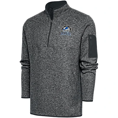 Men's Antigua  Heather Charcoal Lakeland Magic Big & Tall Fortune Quarter-Zip Pullover Jacket