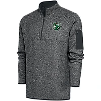Men's Antigua  Heather Charcoal Maine Celtics Big & Tall Fortune Quarter-Zip Pullover Jacket