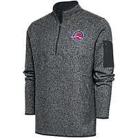 Men's Antigua  Heather Charcoal Motor City Cruise Big & Tall Fortune Quarter-Zip Pullover Jacket