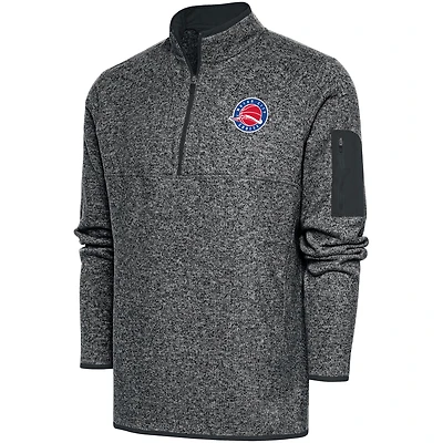 Men's Antigua  Heather Charcoal Motor City Cruise Big & Tall Fortune Quarter-Zip Pullover Jacket