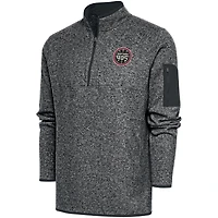 Men's Antigua  Heather Charcoal Raptors 905 Big & Tall Fortune Quarter-Zip Pullover Jacket