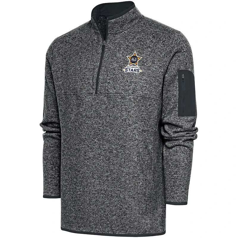 Men's Antigua  Heather Charcoal Salt Lake City Stars Big & Tall Fortune Quarter-Zip Pullover Jacket
