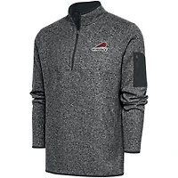 Men's Antigua  Heather Charcoal Sioux Falls Skyforce Big & Tall Fortune Quarter-Zip Pullover Jacket