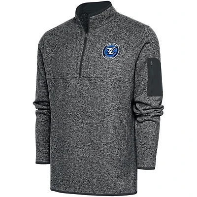 Men's Antigua  Heather Charcoal Texas Legends Big & Tall Fortune Quarter-Zip Pullover Jacket
