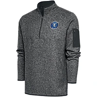 Men's Antigua  Heather Charcoal Texas Legends Big & Tall Fortune Quarter-Zip Pullover Jacket