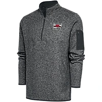 Men's Antigua  Heather Charcoal Windy City Bulls Big & Tall Fortune Quarter-Zip Pullover Jacket