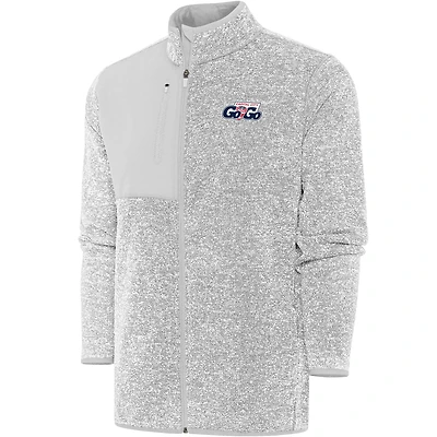 Men's Antigua  Heather Gray Capital City Go-Go Fortune Full-Zip Jacket