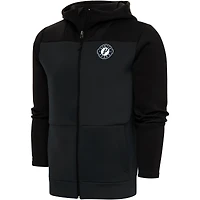 Men's Antigua  Black Austin Spurs Protect Full-Zip Hoodie