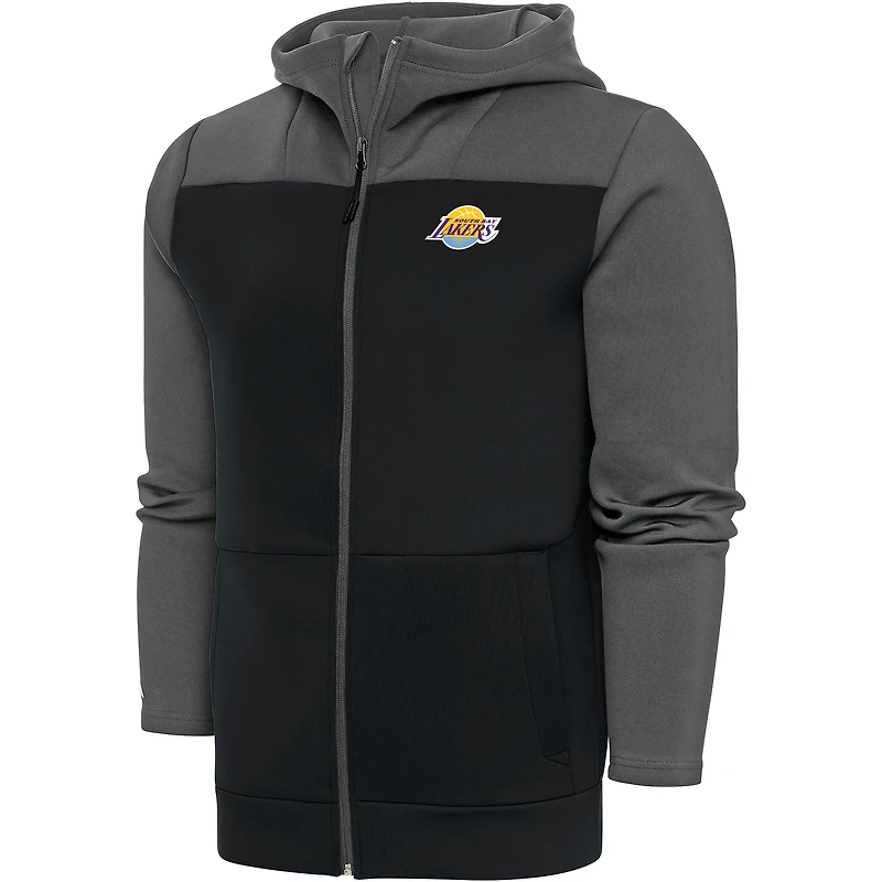 Men's Antigua  Steel/Charcoal South Bay Lakers Protect Full-Zip Hoodie