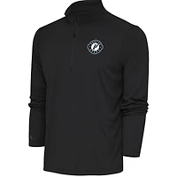 Men's Antigua  Charcoal Austin Spurs Tribute Quarter-Zip Pullover Top