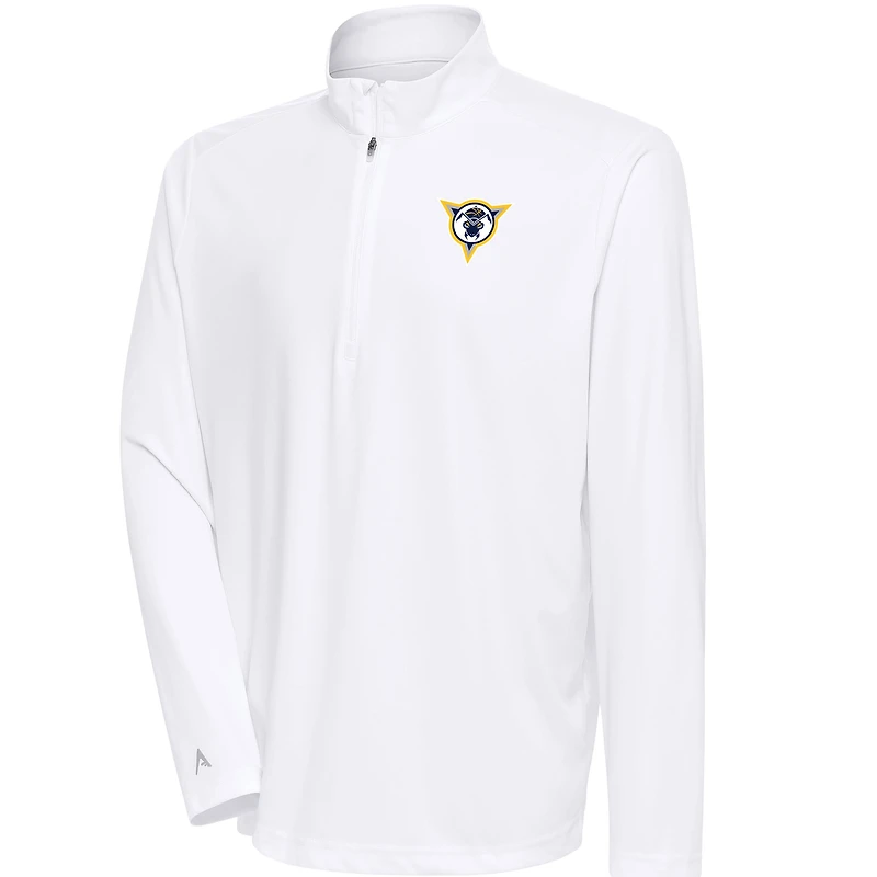 Men's Antigua  White Fort Wayne Mad Ants Tribute Quarter-Zip Pullover Top